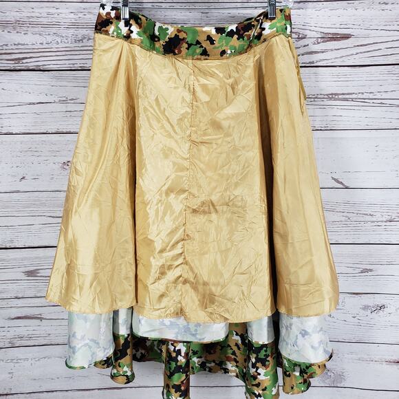 Rose Collection New Flawed Camouflage Hi- Low Hem Midi Maxi Skirt Size 1XL - Picture 4 of 11